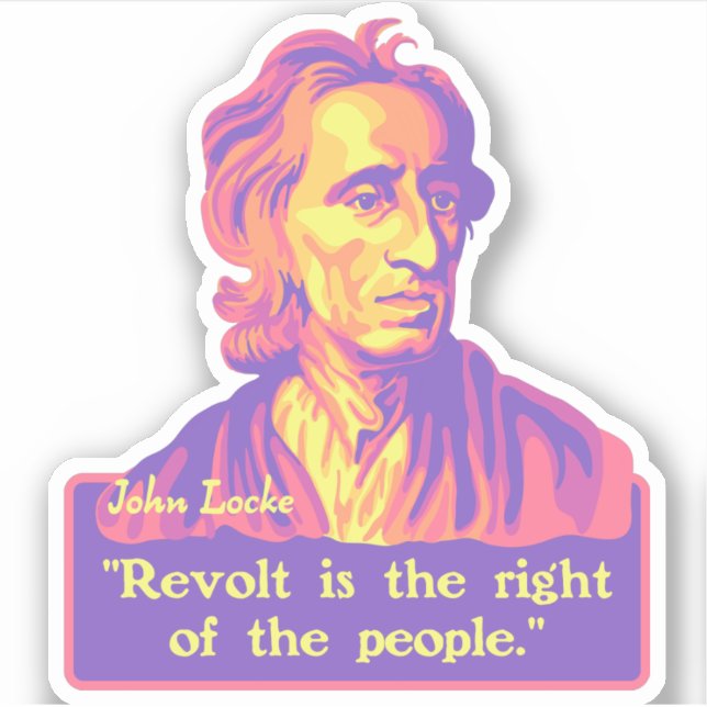 John Locke Portrait and Quote Sticker (Front)