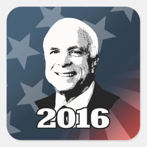 JOHN MCCAIN 2016 CANDIDATE SQUARE STICKER