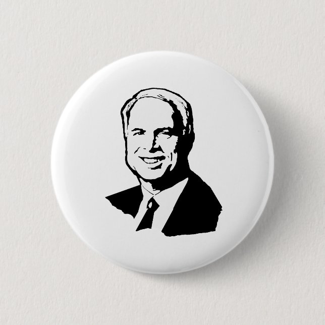 John McCain Gear Pinback Button (Front)