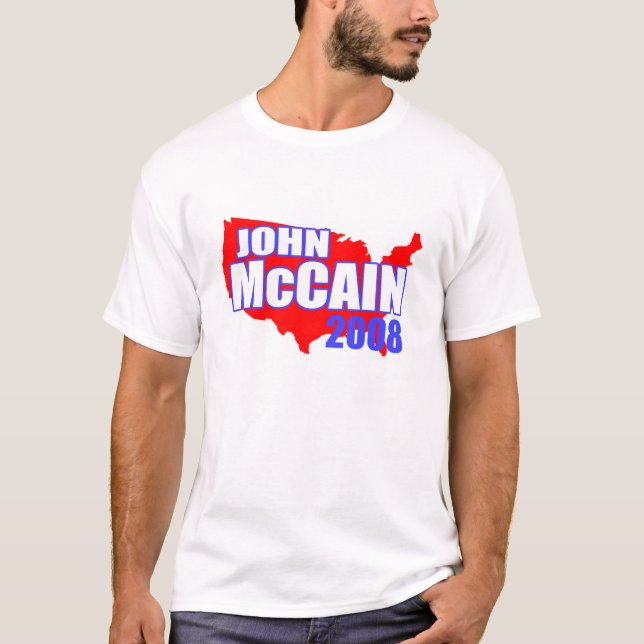 John McCain Red America 2008 T-shirt (Front)