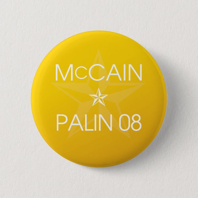 John McCain * Sarah Palin 2008 Button (Front)
