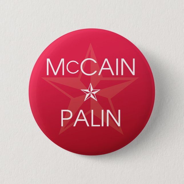 John McCain * Sarah Palin 2008 Pinback Button (Front)