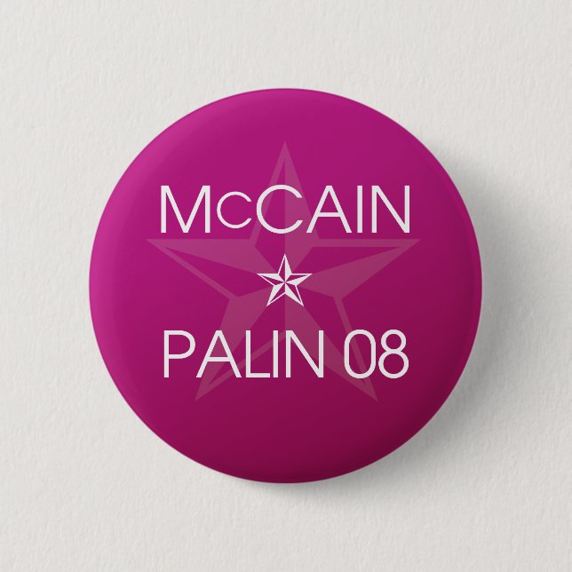 John McCain * Sarah Palin 2008 Pinback Button (Front)