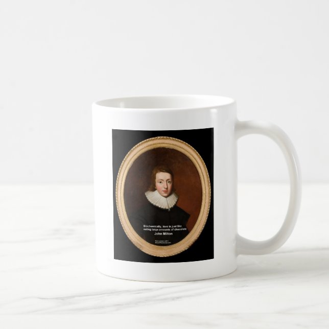 John Milton Love & Chocolate Quote Gifts & Cards Coffee Mug (Right)