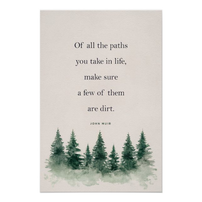 John Muir Nature Quote - Inspirational Wall Art (Front)
