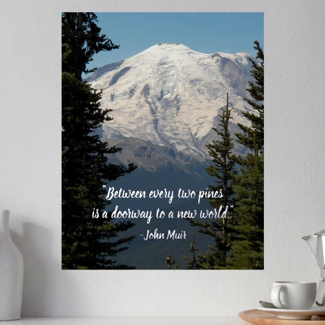 John Muir Nature Quote Scenic Mount Rainier Foil Prints (In Situ (Counter 2))