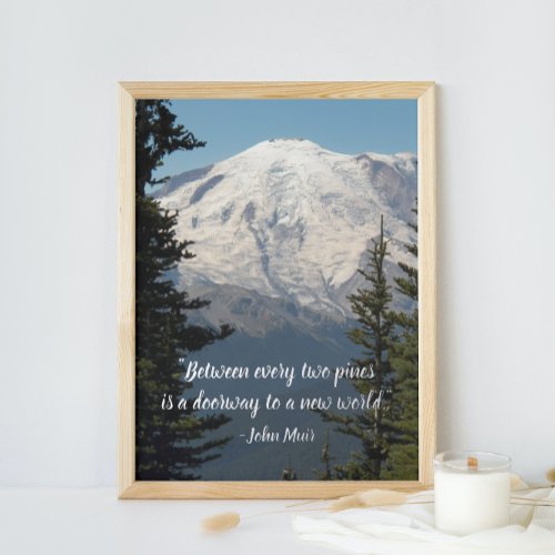John Muir Nature Quote Scenic Mount Rainier Foil Prints