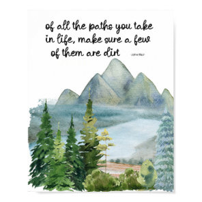 John Muir Quote | Inspirational Quote I Cabin Poster