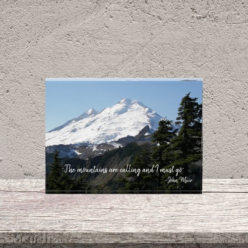 John Muir Quote Mountain Photo Block