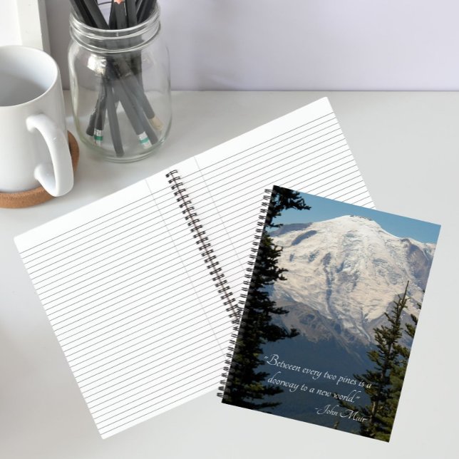 John Muir Quote Scenic Mount Rainier Notebook (In Situ)