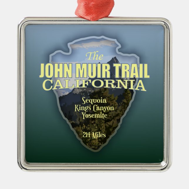 John Muir Trail (arrowhead) Metal Ornament (Front)