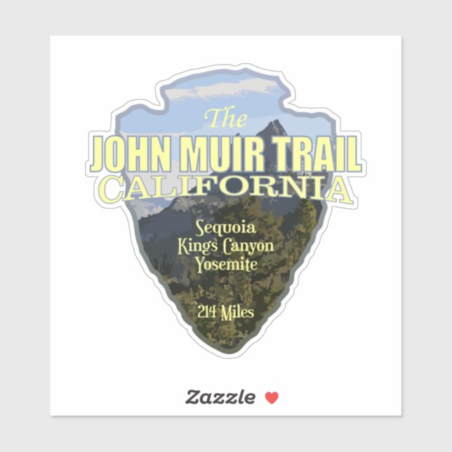 John Muir Trail (arrowhead) Sticker (Sheet)
