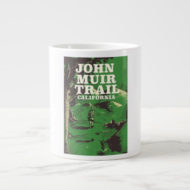 John Muir Trail California travel poster. Giant Coffee Mug (Front)