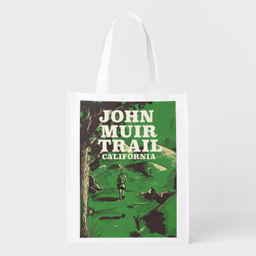 John Muir Trail California travel poster Grocery Bag