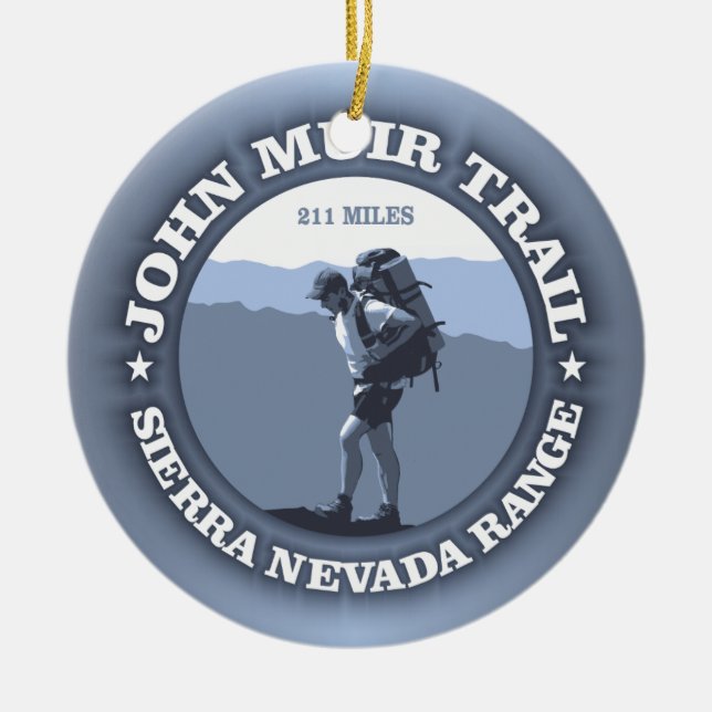 John Muir Trail Ceramic Ornament (Front)
