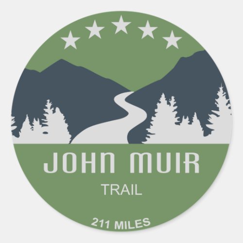 John Muir Trail Classic Round Sticker