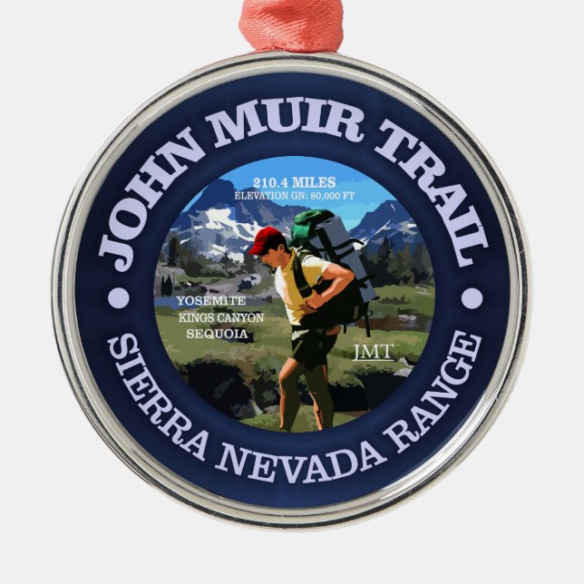 John Muir Trail (Hiker C) Metal Ornament (Front)