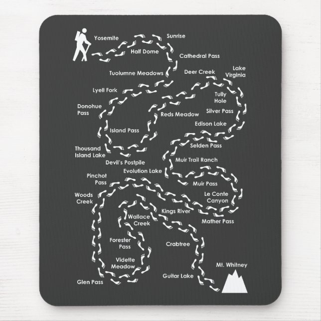 John Muir Trail Mousepad (Front)