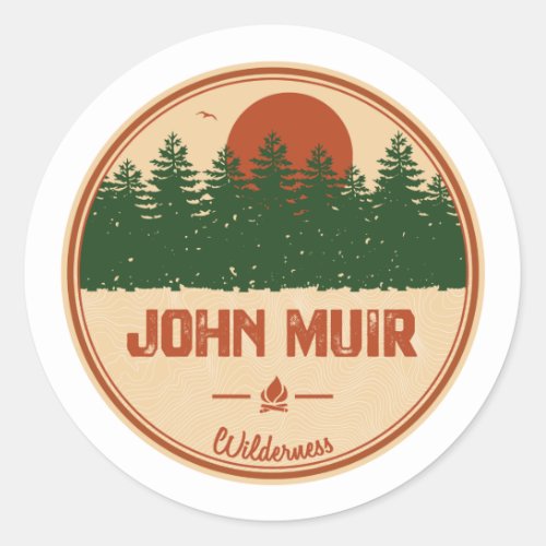 John Muir Wilderness California Classic Round Sticker