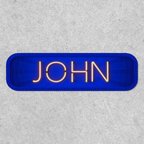 John Name in Glowing Neon Lights Patch