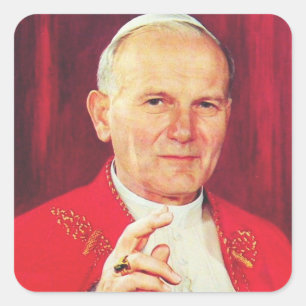 John Paul II Bishop of Rome Square Sticker