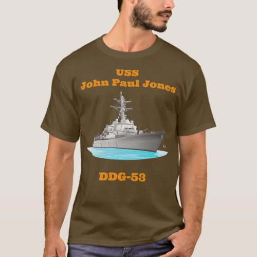 John Paul Jones DDG53 Destroyer Ship T_Shirt