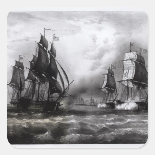 John Paul Jones's 'Ranger' Ship, 1793 Square Sticker (Front)