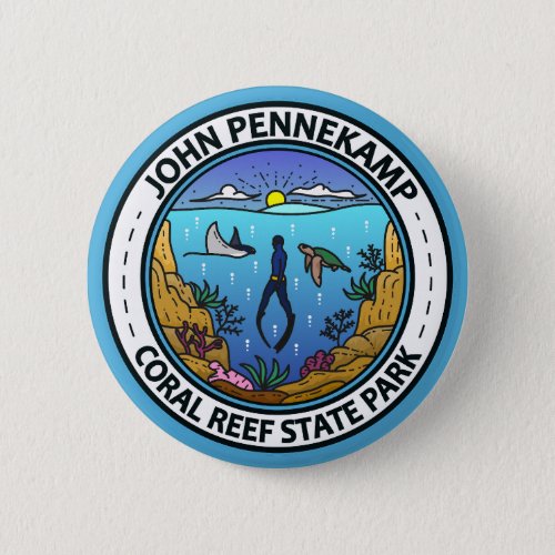 John Pennekamp Coral Reef State Park Travel Art Button