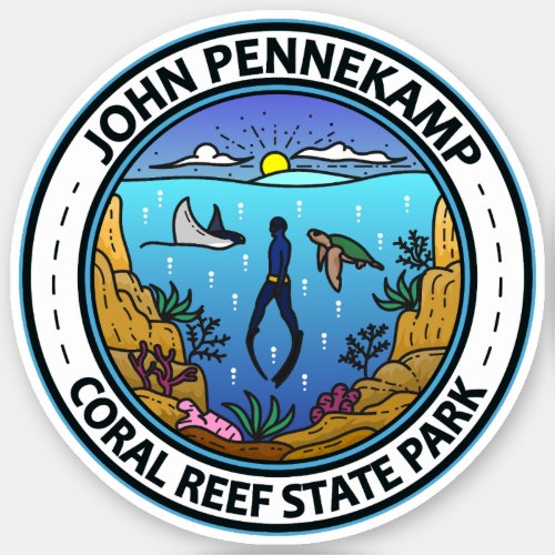 John Pennekamp Coral Reef State Park Travel Art Sticker