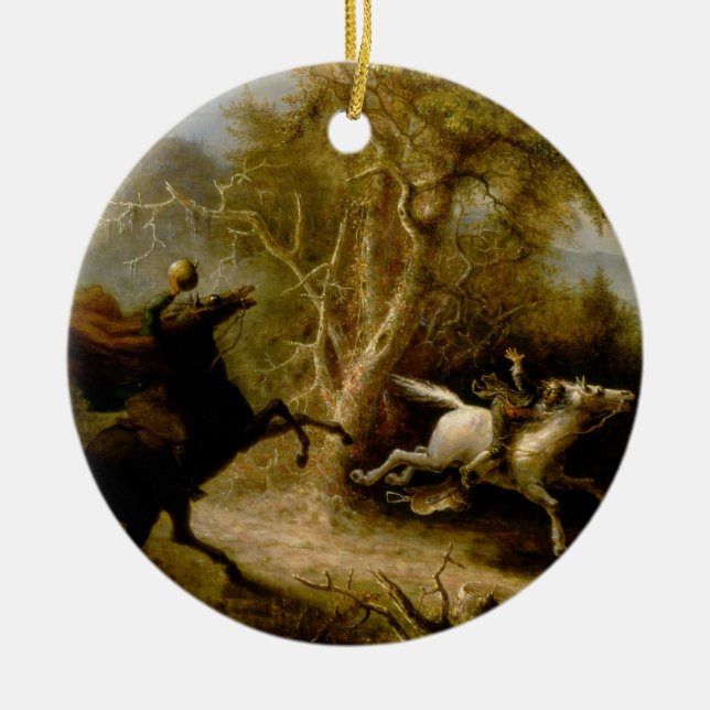 John Quidor Legend of Sleepy Hollow Headless Horse Ceramic Ornament (Front)