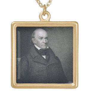John Quincy Adams, engraved by John Wesley Paradis Gold Plated Necklace