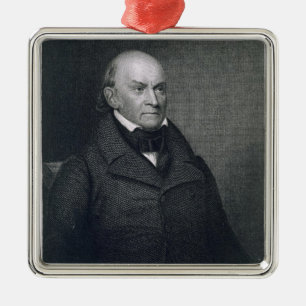 John Quincy Adams, engraved by John Wesley Paradis Metal Ornament