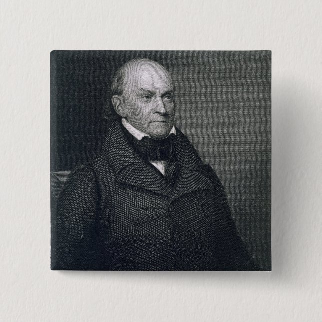 John Quincy Adams, engraved by John Wesley Paradis Pinback Button (Front)