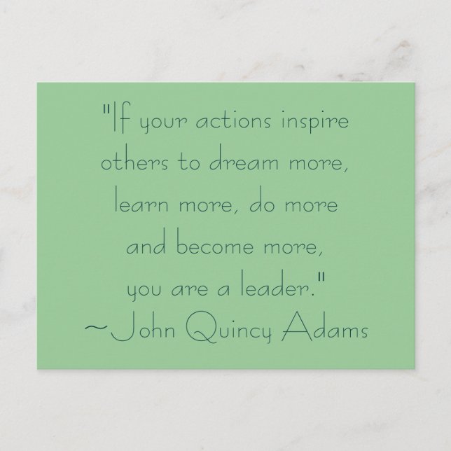 John Quincy Adams Leadership Quote Postcard (Front)