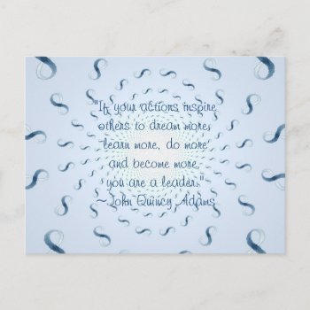 John Quincy Adams Leadership Quote Postcard by ingasi at Zazzle