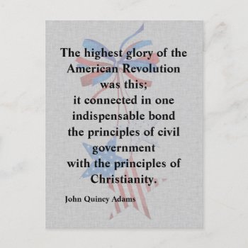 John Quincy Adams Patriotic Religious Quote Postcard by randysgrandma at Zazzle