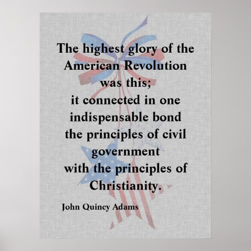 John Quincy Adams Patriotic Religious Quote Poster
