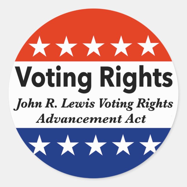 John R. Lewis Voting Rights Advancement Act Classic Round Sticker (Front)