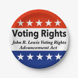 John R. Lewis Voting Rights Advancement Act Paper Plates