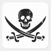 Raise The Jolly Roger Square Sticker