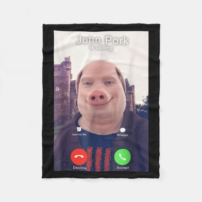 John Rk Is Calling Funny Answer Call Phone  Fleece Blanket (Front)