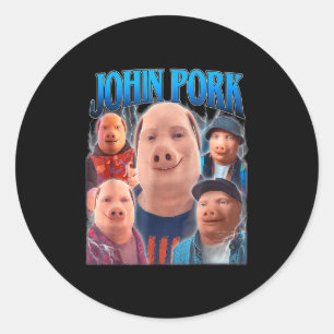 John Rk Meme Humor Men Women Classic Round Sticker