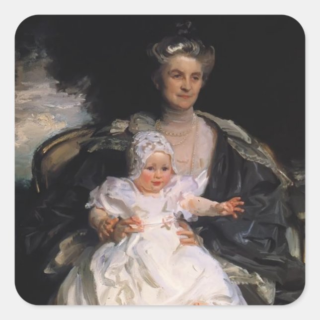 John Sargent- Mrs. Henry Phipps and Her Granson Square Sticker (Front)
