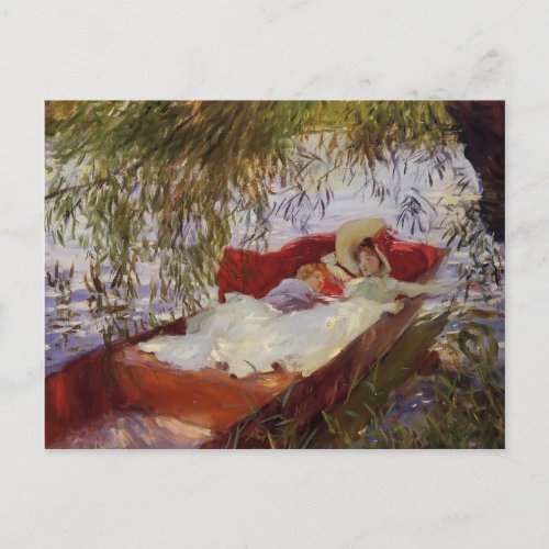 John Sargent_ Two Women Asleep in a Punt Postcard