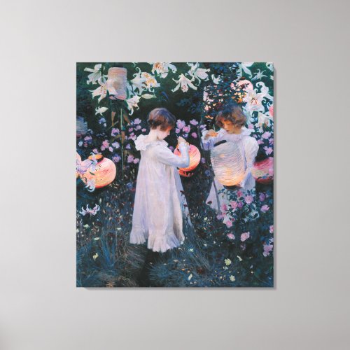 John Sargent Vintage Carnation Lily Lily Rose Canvas Print