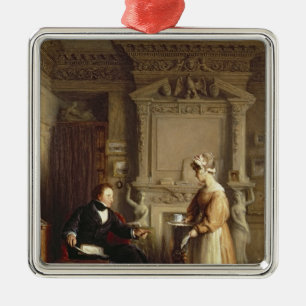 John Sheepshanks and his maid Metal Ornament