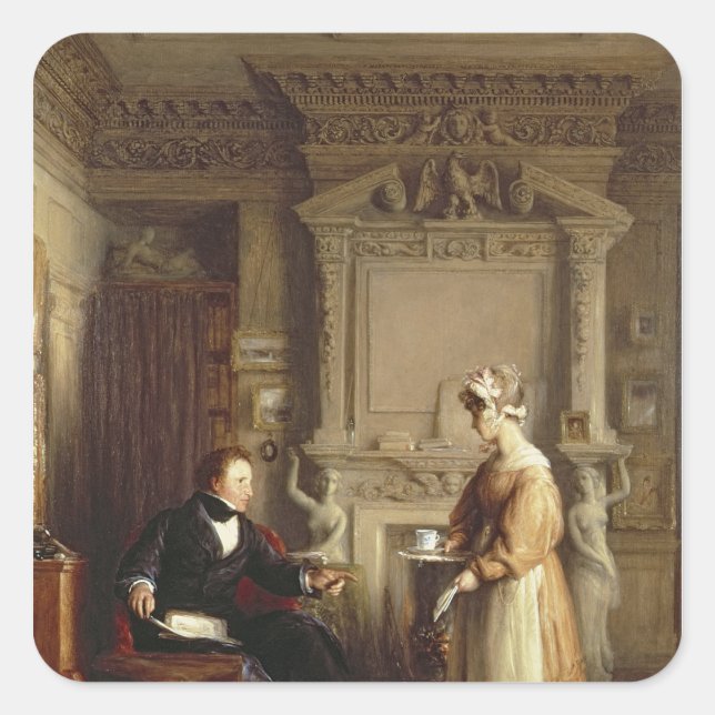 John Sheepshanks and his maid Square Sticker (Front)