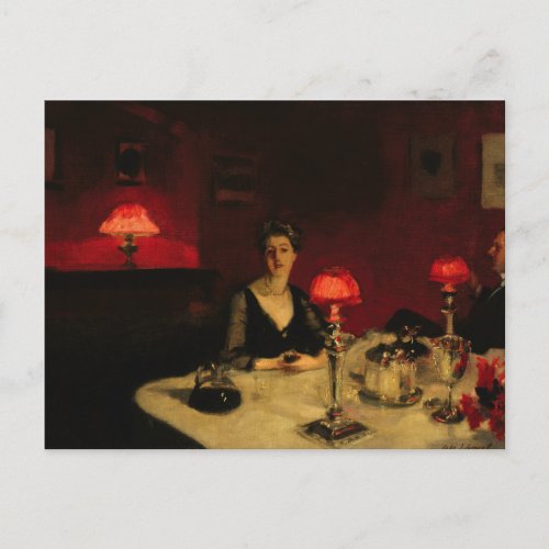 John Singer Sargent _ A Dinner Table at Night Postcard
