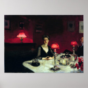 John Singer Sargent A Dinner Table at Night Poster