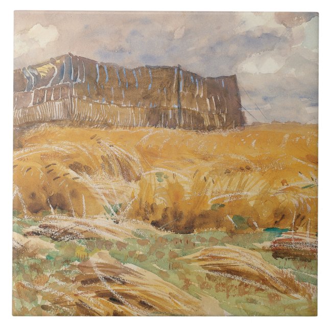 John Singer Sargent - Camouflaged Field in France Ceramic Tile (Front)